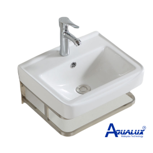 LAVABO TREO VUÔNG CHÂN INOX AQKTLB31