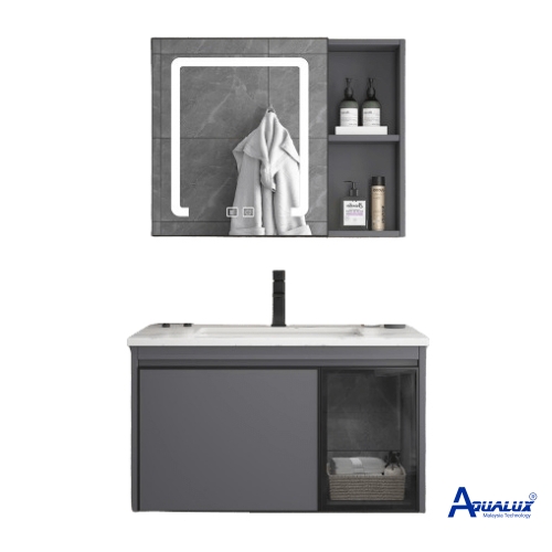 TỦ LAVABO NHÔM ĐÈN LED  AQYS040