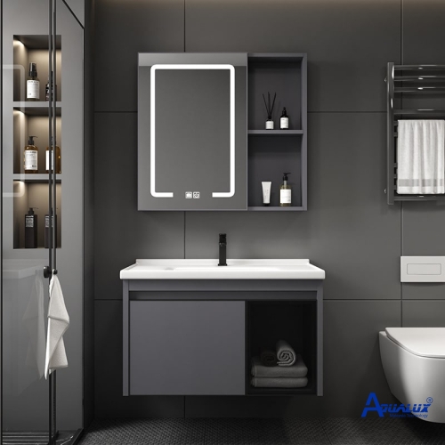 TỦ LAVABO NHÔM ĐÈN LED  AQYS040