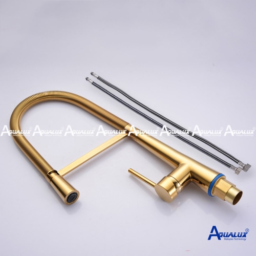 VÒI RỬA CHÉN NÓNG LẠNH MẠ VÀNG AQBL04