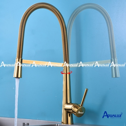 VÒI RỬA CHÉN NÓNG LẠNH MẠ VÀNG AQBL04