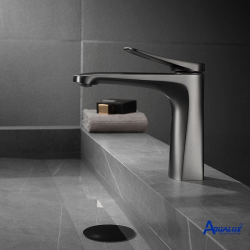 VÒI LAVABO NÓNG LẠNH TAY XÉO XÁM AQHTXTX