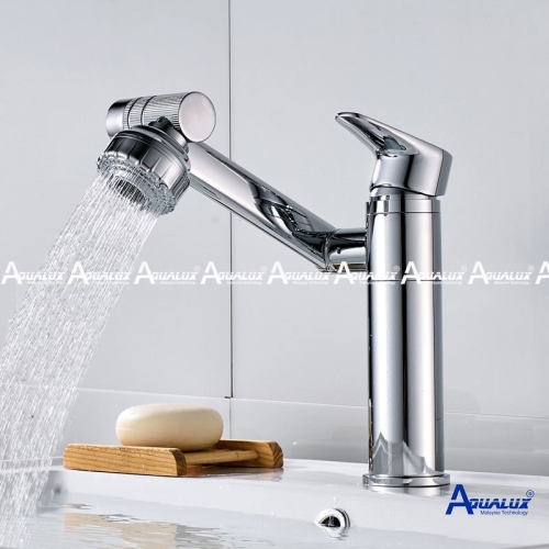 VÒI LAVABO NÓNG LẠNH TAY VẶN BẠC AQHT037B