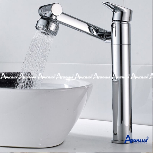 VÒI LAVABO NÓNG LẠNH TAY VẶN BẠC AQHT037B