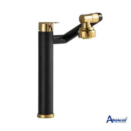 VÒI LAVABO NÓNG LẠNH TAY VẶN ĐEN AQHT037D
