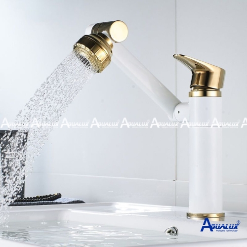 VÒI LAVABO NÓNG LẠNH TAY VẶN TRẮNG AQHT037T