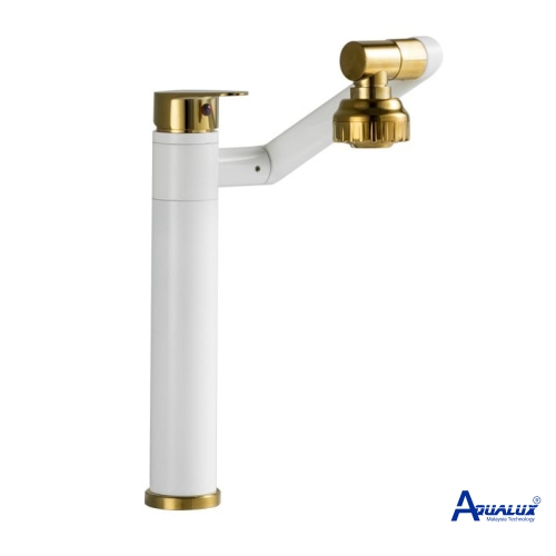 VÒI LAVABO NÓNG LẠNH TAY VẶN TRẮNG AQHT037T