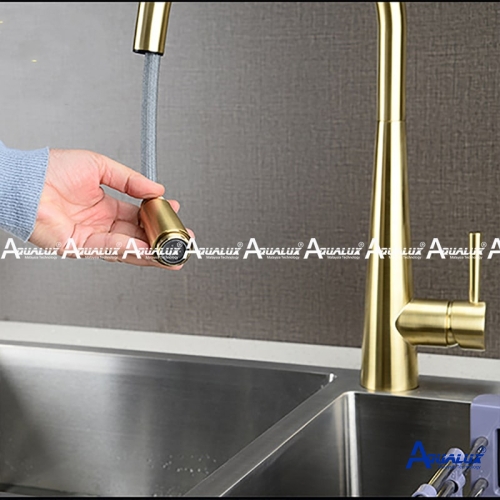 VÒI RỬA CHÉN NÓNG LẠNH MẠ VÀNG AQBL03
